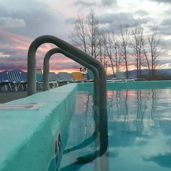 Photo by sanddunesrecreation, caption reads: Wow! Photo by John Hussey. You can get much more beautiful than this. Fall is an amazing time here at Sand Dunes Recreation! #sanddunesrecreation #hooperpool #colorado #sunrise #hotsprings